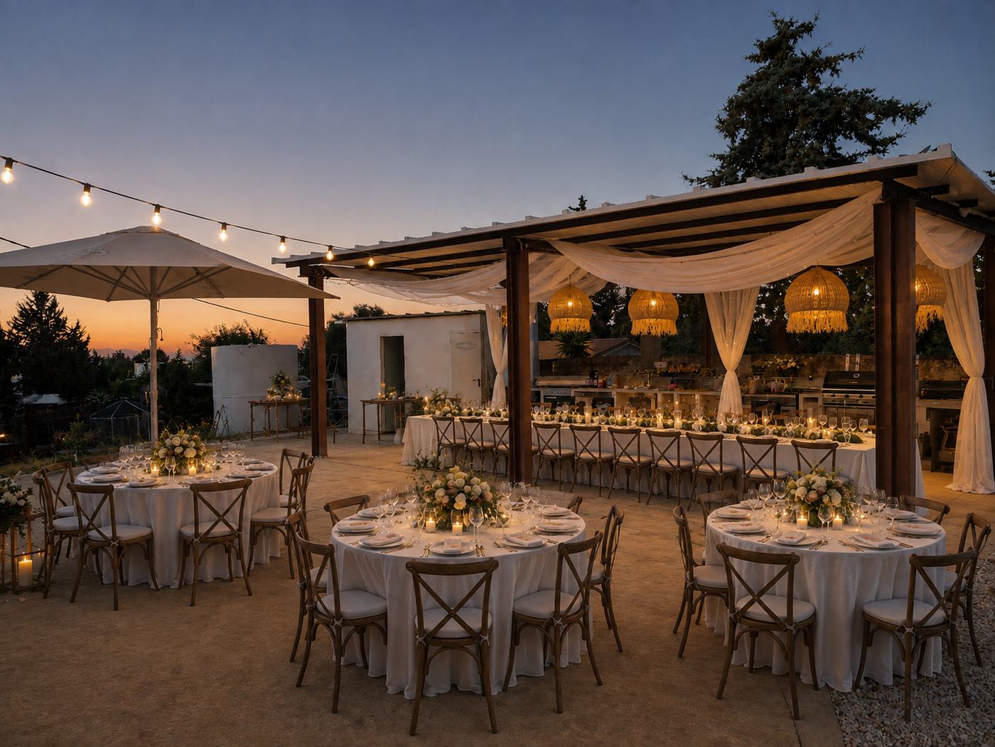 Ambientación de evento en la terraza